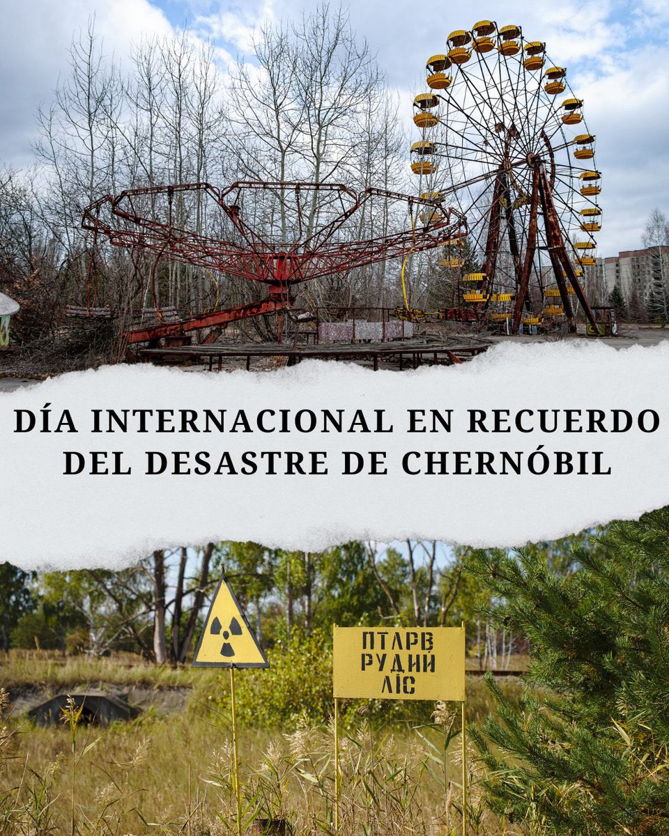 🖤Se cumplen 40 años desde el accidente nuclear de #Chernóbil.

📍Aquel 26 de abril de 1986 una explosión del reactor 4 en la central acabó siendo uno de los peores desastres del mundo, dejando un número muy alto de fallecidos y hasta 8.500 millones de afectados, debido a los
