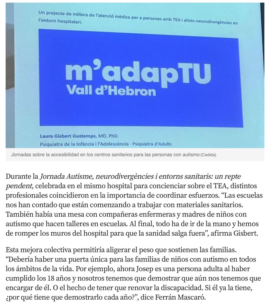 NoInvisibles's tweet image. Muy recomendable artículo de @Jara_Bravo, sobre las dificultades que las personas con Trastorno del Espectro Autista #TEA viven en el ámbito hospitalario.
Explica las barreras del sistema y el reto pendiente de adaptar la atención sanitaria a la #neurodivergencia, así como las