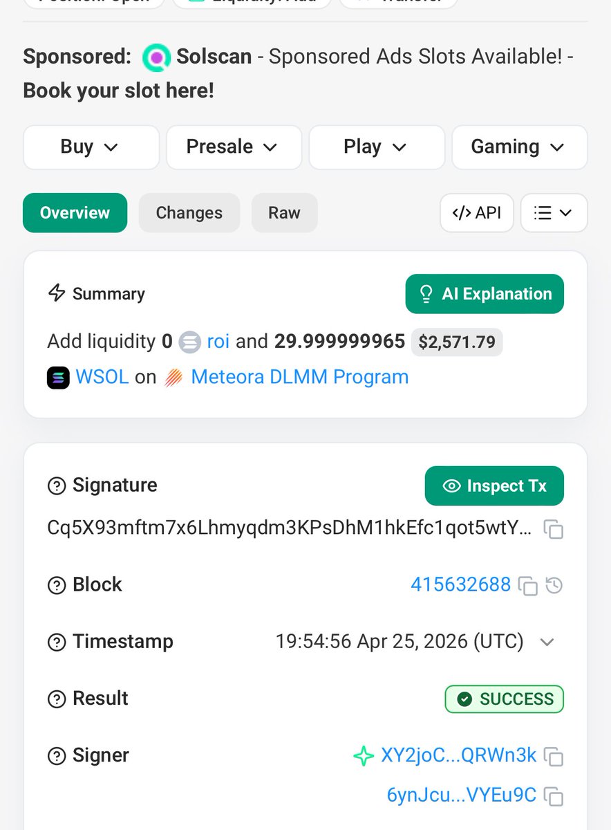 zavtoshi's tweet photo. GM to my fellow retarded investors

Can't stress how bullish this is 

To whoever did this, THANK YOU!

Someone added 50 sol to the retarded online investment LP 

$roi https://t.co/wGn5a6YDJf
