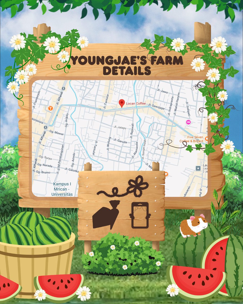 42SAI_YK's tweet photo. [42:NFO]

Harvesting creativity at DIY's Farm : Deco In Youngjae's Farm 🍉🐹✨

Hey hey 42dulur, siap merayakan ulang tahun Youngjae? Yuk kumpul di kebun semangka Youngjae dan bikin prakarya yang one-of-a-kind bareng Sai Jogja lainnya ✨ https://t.co/QifgsjiLXi