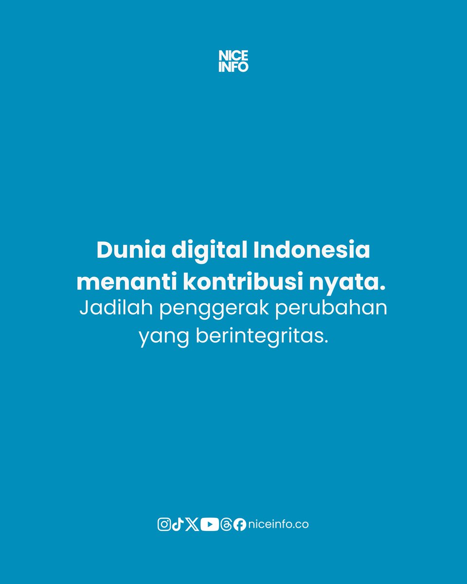 NiceInfo__'s tweet photo. Pesan Menkomdigi: Lulusan S1 = Benteng Ruang Digital. Jangan biarkan hoaks menang!
#NiceInfo #MeutyaHafid #AntiHoaks https://t.co/9WqVJRek2d