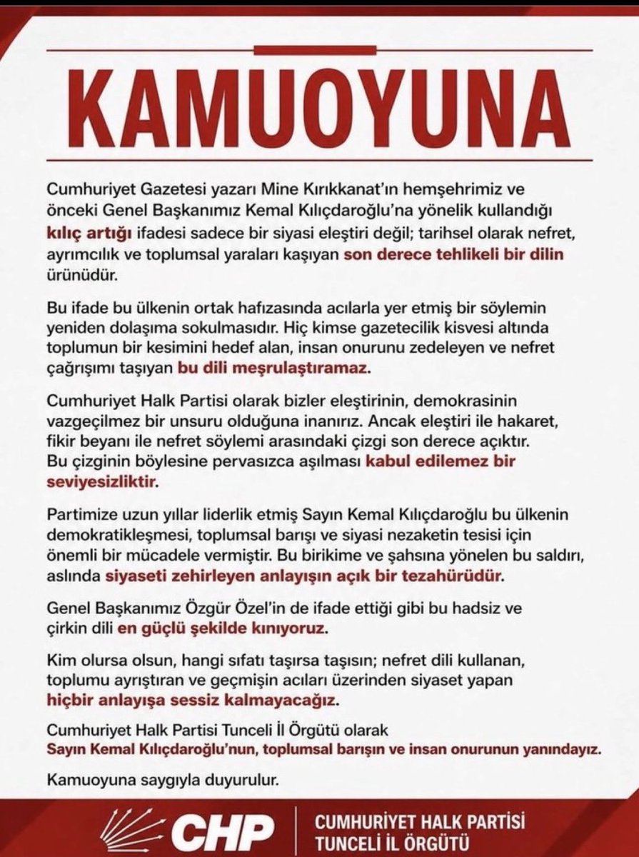 İstifasını isteyin ki bir daha kimse bu dili kullanmasın . Özür kınama kabul etmiyoruz .. 
Mine istifa ..