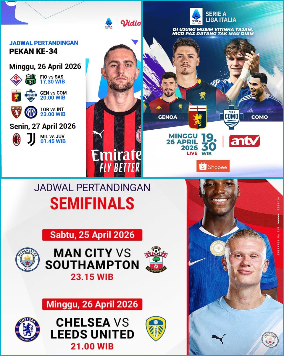 SiaranBolaLive's tweet image. #MATCHDAY 

Milan vs Juventus diskip ANTV