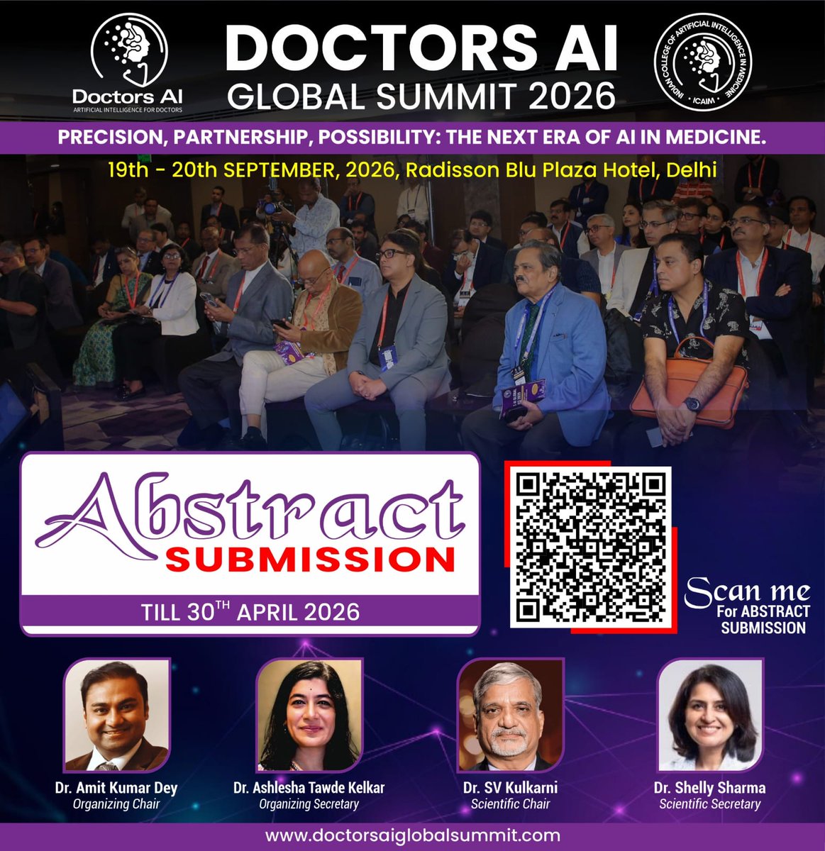 DoctorsAi's tweet photo. Abstract deadline is almost here! ⏳
Submit your work for DoctorsAI Global Summit 2026 by 30th April 2026.
Showcase your research in AI in Medicine, Digital Health &amp; Clinical Innovation.
Submit now: https://t.co/srvaH3vqd3⁠�
#DoctorsAI #AIinMedicine #DigitalHealth https://t.co/kkcqauWq2S