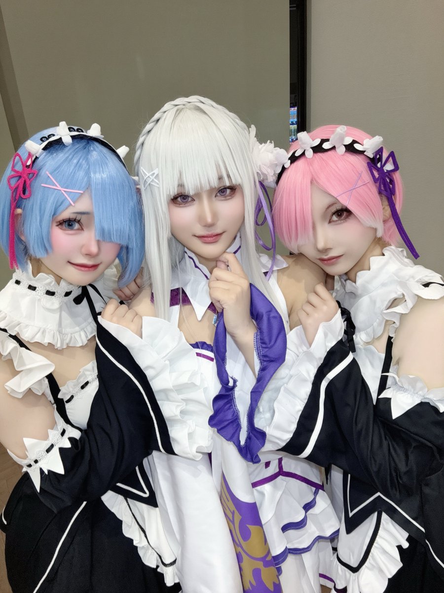 離脱しました🎀🩵
久々レムでした✨併せ楽しかったです♩

レムラムエミリアで撮ったよ～♡

#JACSフードパル熊本