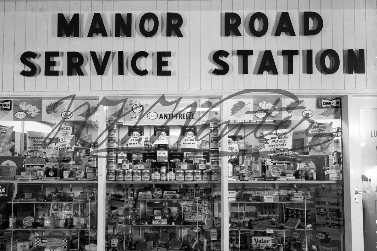 Manor Road Service Station window display of vairous oils and grease tins.
#Winters1852 #WWWinterHeritageTrust #WWWinterLtd #ShopFront