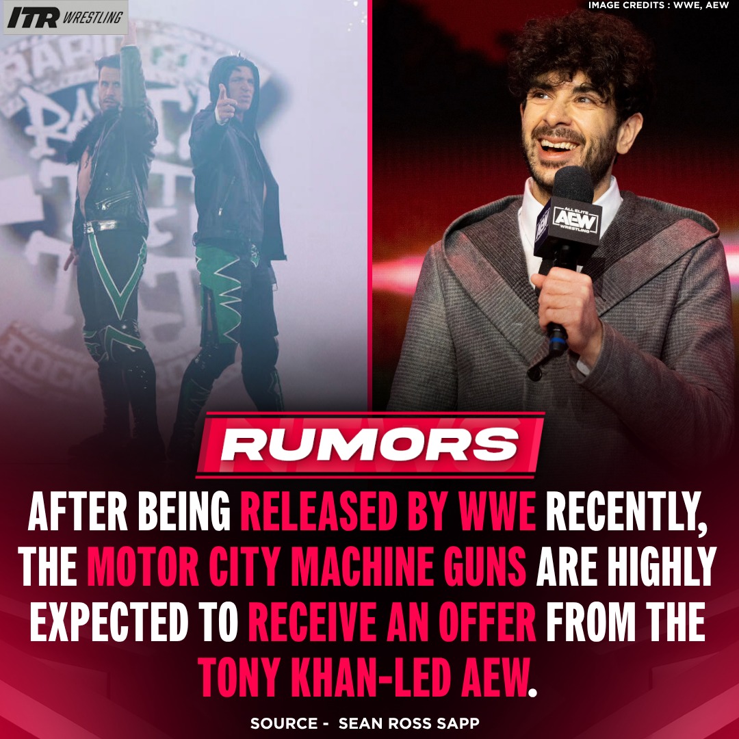 ITRWrestling_'s tweet image. AEW's tag team division is going to be an interesting place to observe! 🔥

#WWE #AEW #TonyKhan #MotorCityMachineGuns