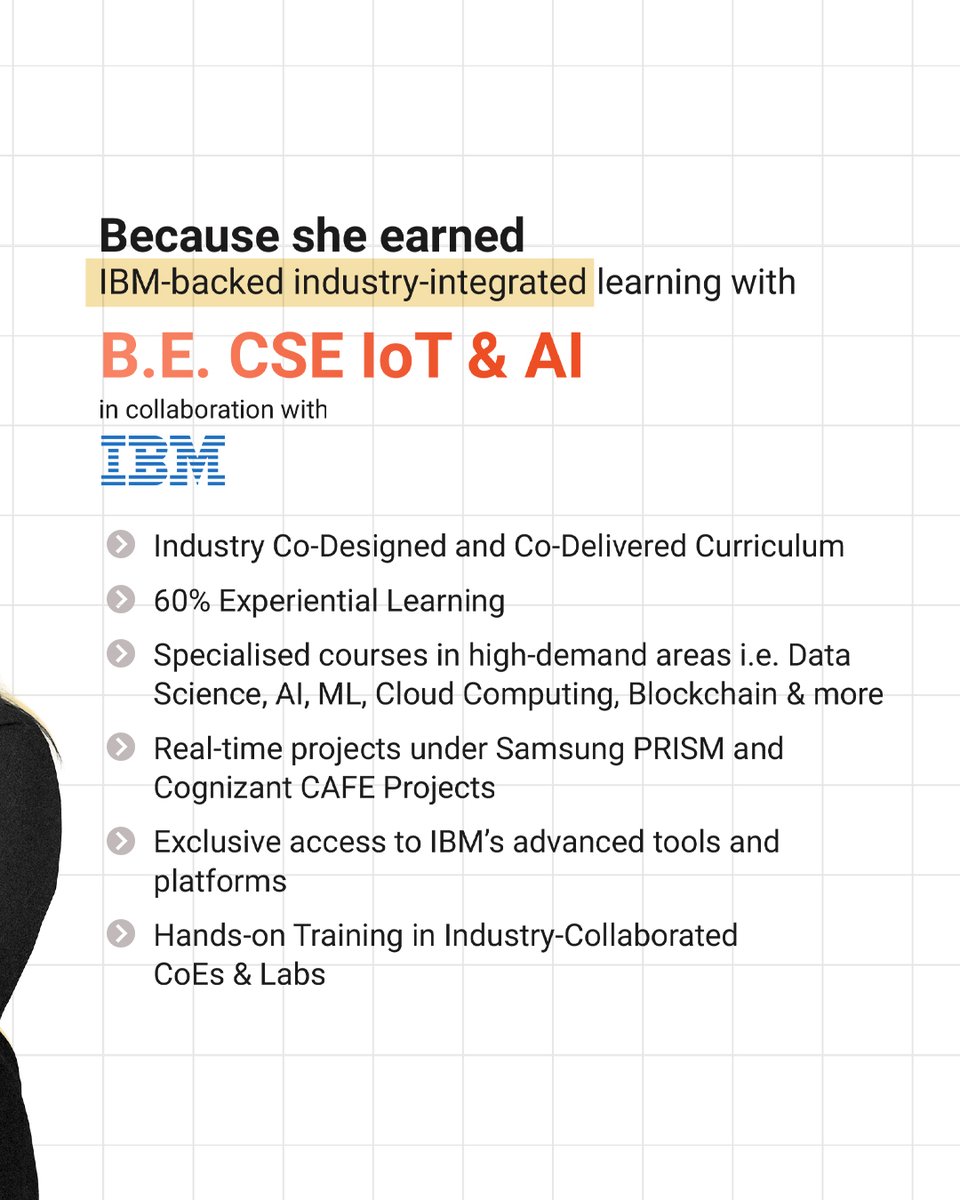 Chandigarh_uni's tweet photo. What helped her stand out? Vandana pursued the B.E. CSE (IoT & AI) programme — an IBM-backed, industry-integrated degree designed to align academic learning with real-world skills.
#ChandigarhUniversityPlacements #CU #ChandigarhUniversity #CyberSecurity #EngineeringPlacements #ChandigarhUniversityAdmissions