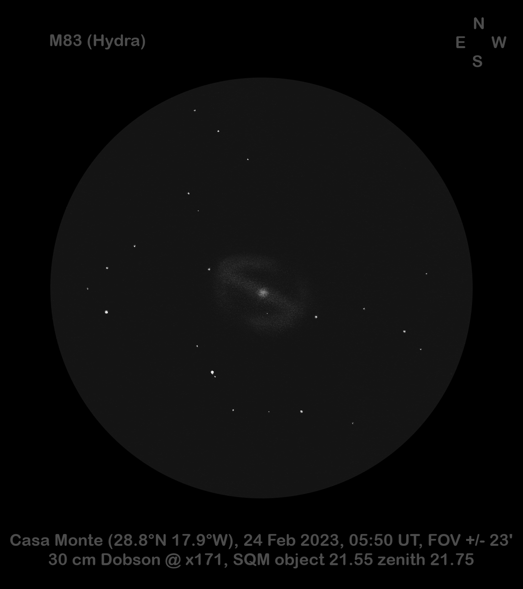 DeepskyLog's tweet photo. As new #deepskylog sketch of the week, we selected this sketch of the Galaxy M 83 in Hydra by Jef De Wit.
More information can be found here:

https://t.co/20GPeRi3VN

#sketch #sketchoftheweek #deepsky #astronomy #deepskydrawing #sketches https://t.co/gv8CNMHSUX