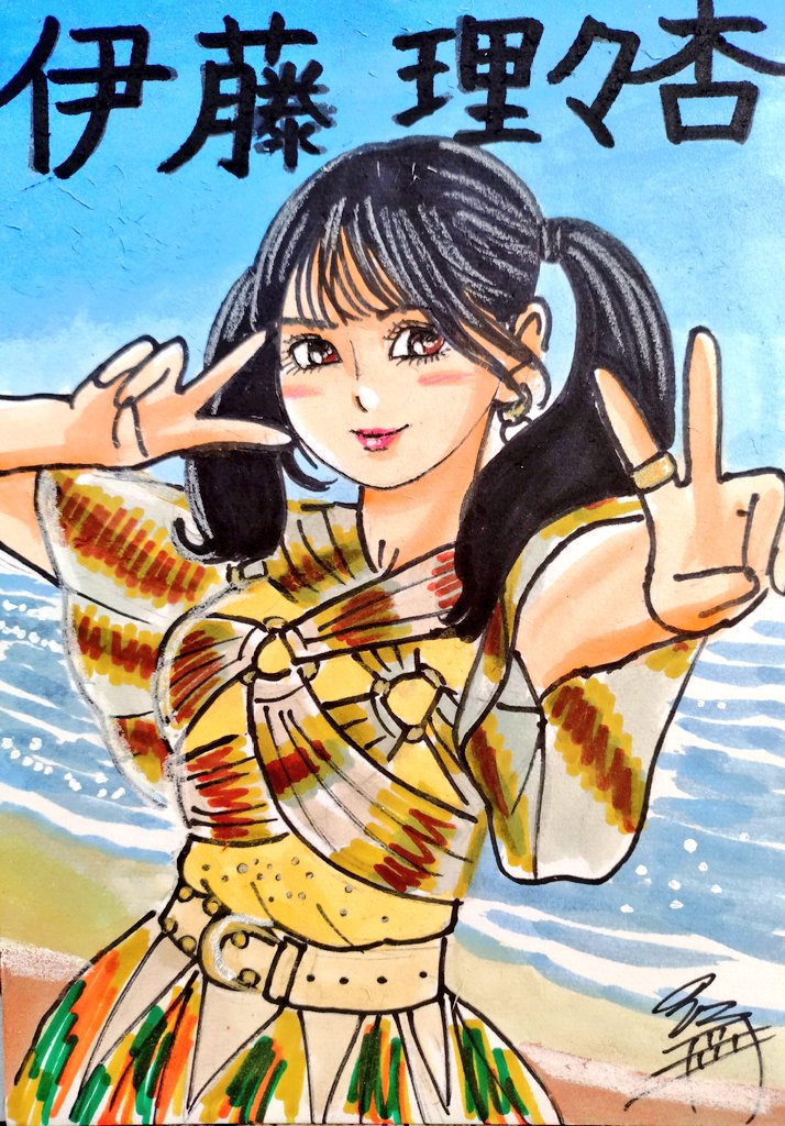 ドン！ 今日描いた乃木坂ちゃんで〜す(*^^*) ❤️りりあ💜 #似顔絵