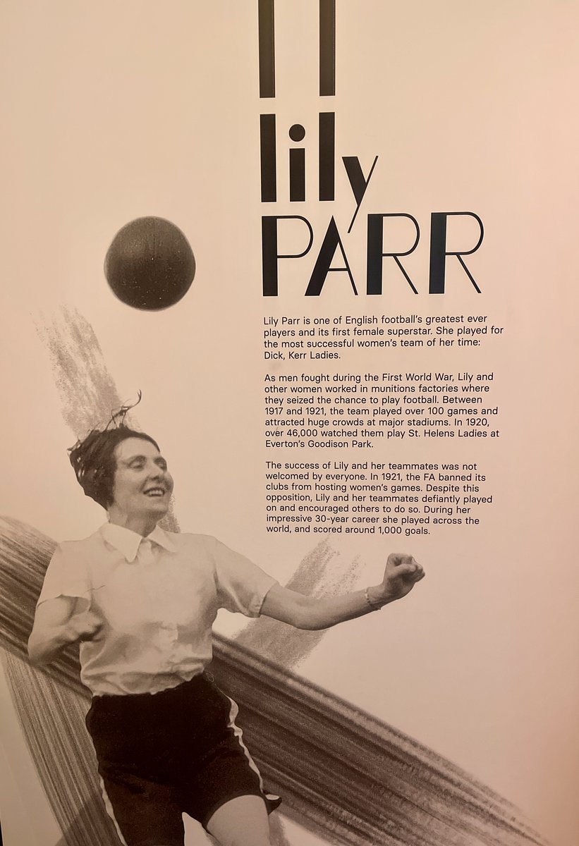 FootballMuseum's tweet photo. " A Kick Like A Mule" ⚽ 

Celebrating Lily Parr, over 120 years since her birth!

Born in 1905, Parr went on to play football for nearly 30 years and is now honoured as a pioneer for the women's game. https://t.co/HqfkaSjsYB