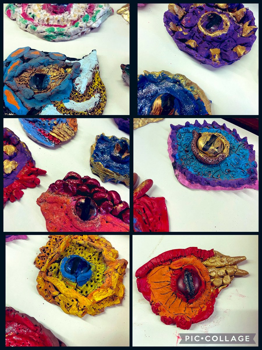 MissMHughes_'s tweet photo. As part of our Harry Potter topic, Dosbarth Clwyd explored mythical creatures by creating stunning dragon eyes using clay 🐉 Incredible creativity and imagination - fantastic work everyone! ✨🌟
@SychdynSchool https://t.co/dwCalxadcH