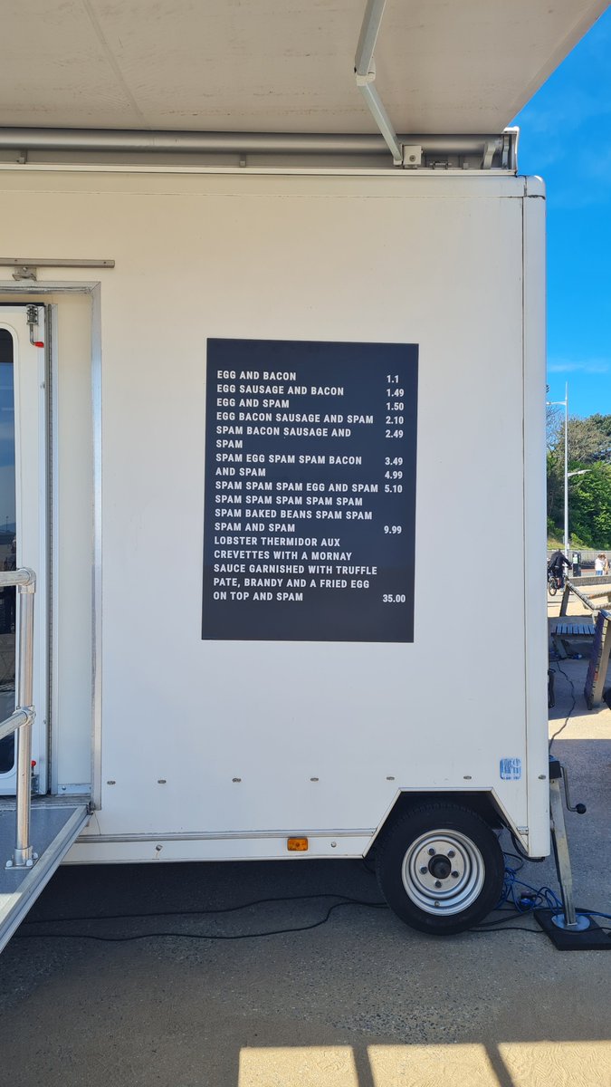 gemthetwit's tweet photo. It was mind-blowing to see that the inspiration for the SPAM board used at the Terry Jones statue unveiling was based on the SPAM board we created for our Monty Python themed wedding. Terry's daughter, Sally, found a photo of it online. Amazing! @PythonOnTheProm @uptone https://t.co/0m083ZGcmt