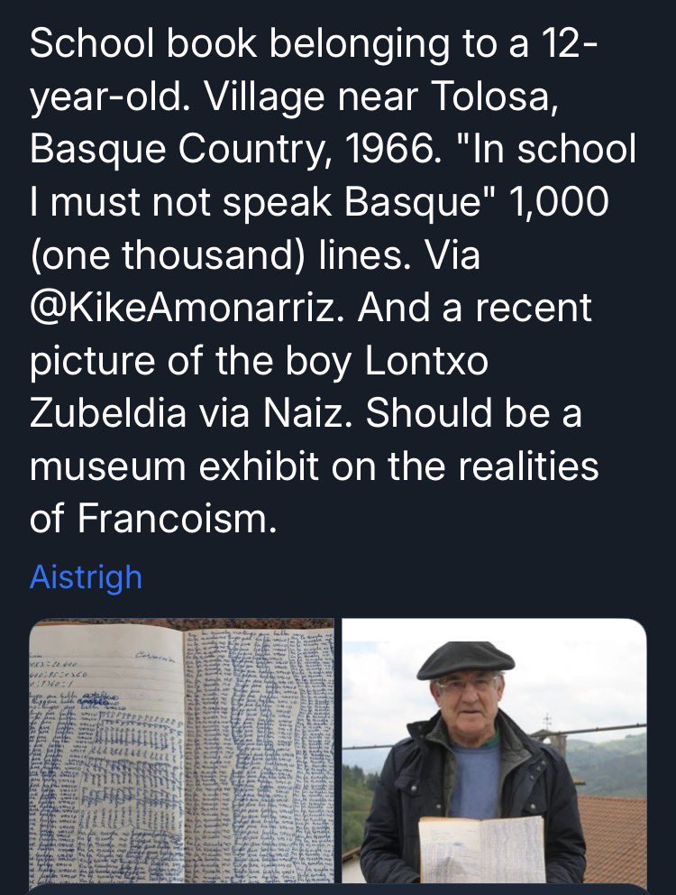 Same phenomenon in every empire. We are even silenced if we seek to speak about it (a classic colonialist trope is seeking to compare the indigenous language with the languages of new immigrants, as if they are in competition. -  Via <a href="/KikeAmonarriz/">Kike Amonarriz</a>