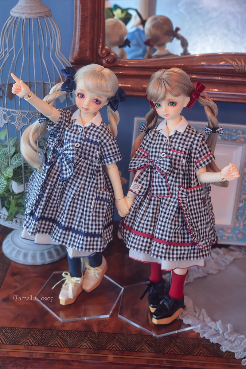 fil et poupéeさま(<a href="/sak10_doll/">さきお🪡 fil et poupée🪡4/24 21時から通販開始</a>)のギンガムワンピースコーデのイオリオちゃんでお邪魔してきました〜！
全身トータルでお気に入り🤭
#sdm_f_50 #sdm_f_37