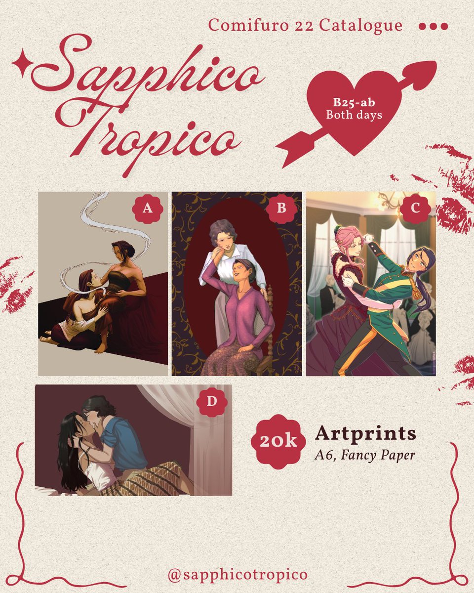 🐮Sapi's CF22 Catalogue🐮

👢 RGB team B-25ab 
📅 Sat &amp; Sun, 16-17 Apr 2026
🪭 Original GL, Vintage Yuri, Historical
🔗 Link to pick up pre-order form below 👇
Pick up pre-order form will be open from 26 April-3May 

🔁 &amp;❤️ are appreciated !

#CF22 #CF22Catalogue #Comifuro22