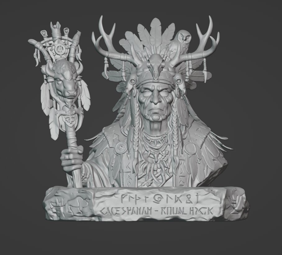 Hiks3DStudio's tweet image. Ancient Tribal Shaman Bust STL features a powerful ritual elder with ceremonial staff, antlers, feathers, and strong primal storytelling.

Grab it here:
 cults3d.com/en/3d-model/ar…
Commissions are Open
Email: hamzaisrarkhalid@gmail.com
WA: +923076169178

#3dprinting #stl #resin
