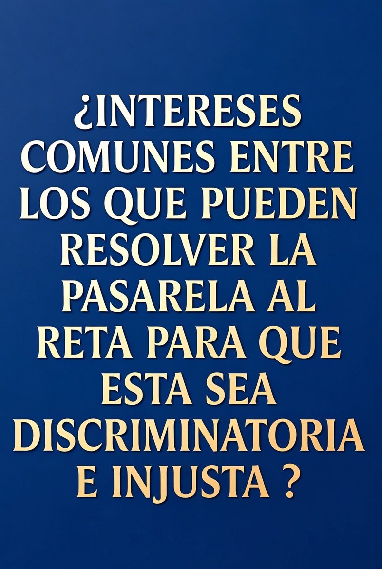 No puede ser que <a href="/gpscongreso/">PSOE Congreso</a> ,<a href="/SumarGP/">Grupo Parlamentario Plurinacional Sumar</a>,y <a href="/GPPopular/">Grupo Popular Congreso</a> acuerden finalmente una pasarela al reta para los mutualistas alternativos altamente discriminatoria e injusta. 
NO PUEDE SER!!!.
Que menos que la pasarela sea para TODOS  y que no apliquen lo no aplicado a otros colectivos.