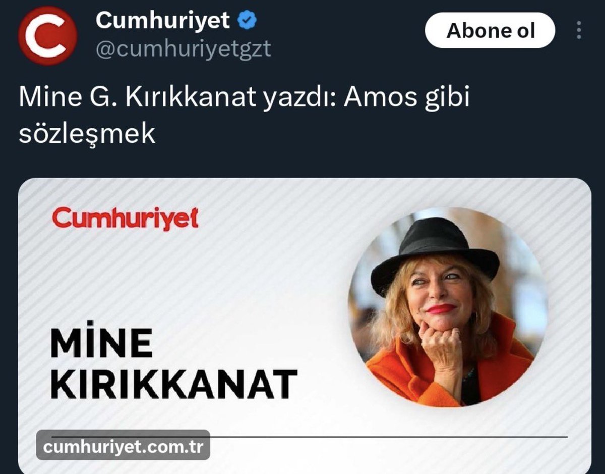 Cumhuriyet Gazetesi yöneticileri, anlaşılan odur ki okur kitlesine meydan okuyor ve Ahlaksız  Mine Kırıkkanat’a sahip çıkmaya devam ediyor!
Hadi bakalım, biz de bu densizliğin peşini bırakmayacağız!
Telefonumdaki <a href="/cumhuriyetgzt/">Cumhuriyet</a> uygulamasını sildim. Düzelmediği sürece de bu