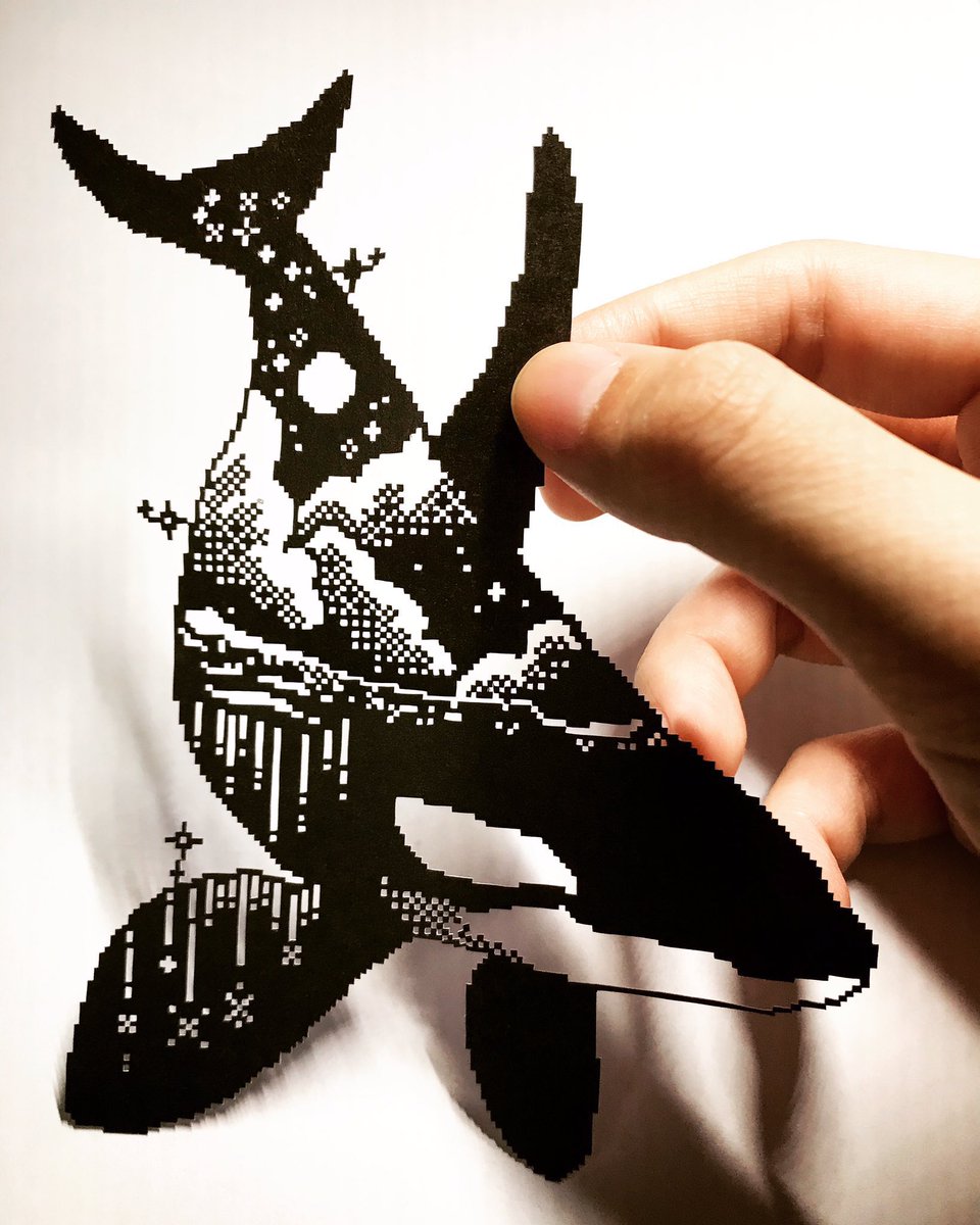 烏海@年末切り絵個展(２人展) tweet media