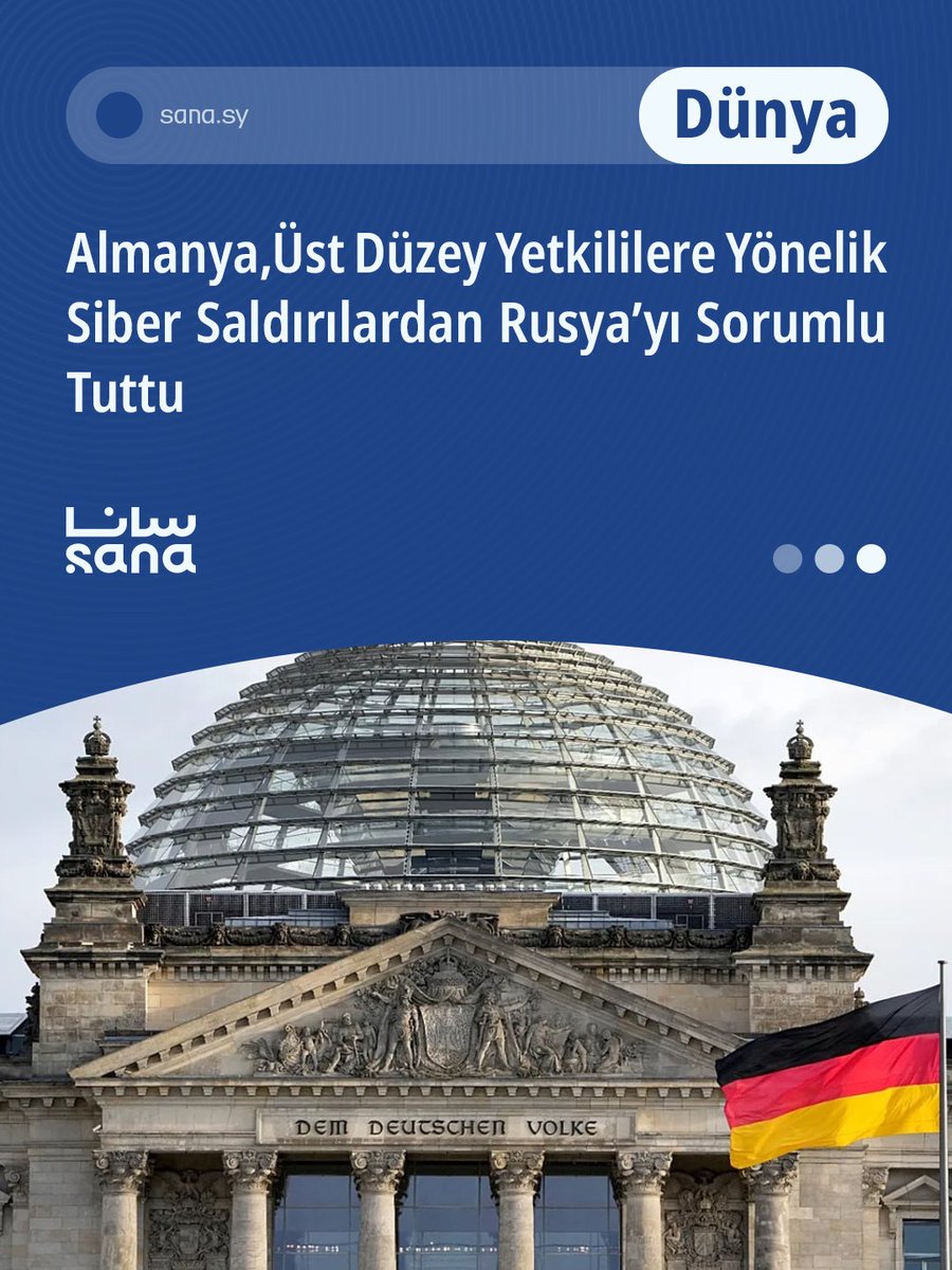 arap_ajans's tweet image. Berlin yönetimi, milletvekilleri ve üst düzey yetkilileri hedef alan siber saldırıların arkasında Rusya’nın olabileceğini açıkladı. En az 300 hesabın etkilendiği belirtilirken Moskova suçlamaları reddetti.

sana.sy/tr/internation…

#Almanya #Rusya