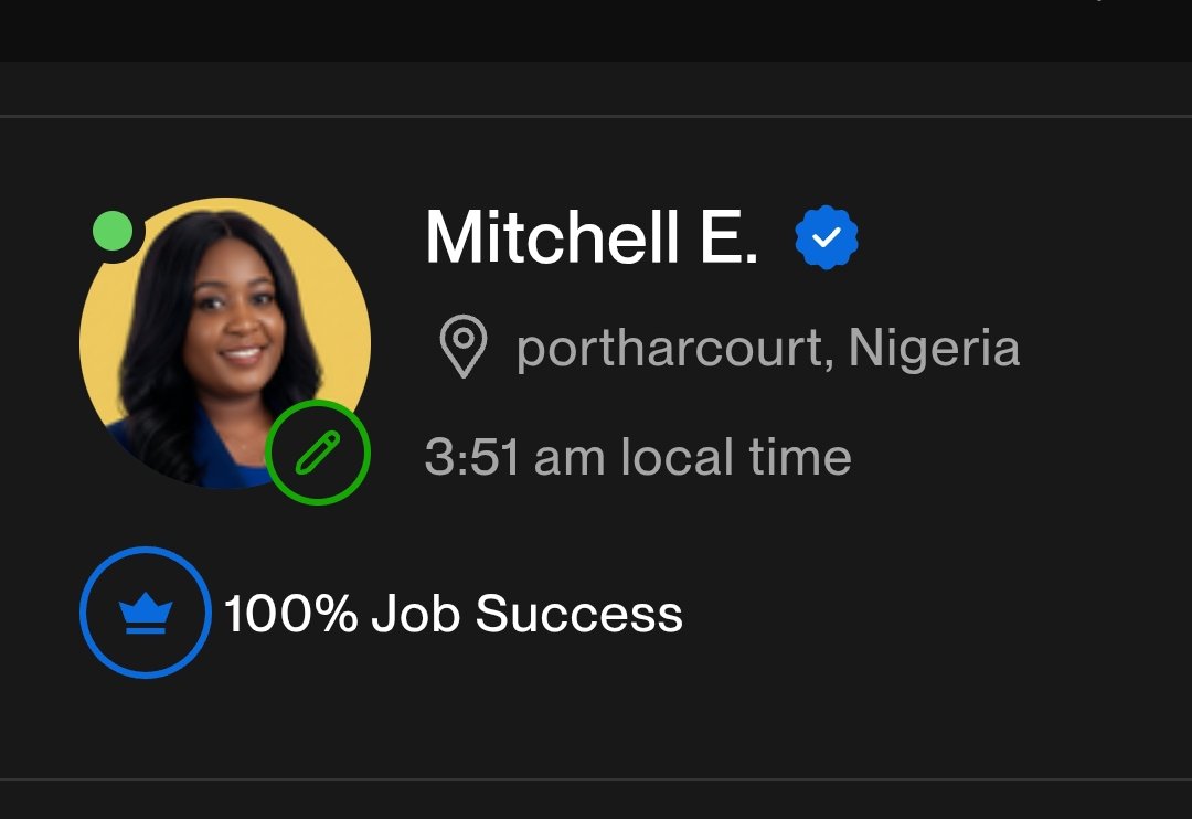 MitchEngr's tweet photo. 100% JSS on Upwork. 3 jobs, 3 five-star reviews.
✅ Exceptional attention to detail
✅ Delivered on time
✅ Professional &amp; reliable
Quality work > long track record.
Looking for admin support, sales ops, or CRM management?
#Upwork
#VirtualAssistant 
#Freelancing
#sales
#CRM https://t.co/RIYVBZo7FK