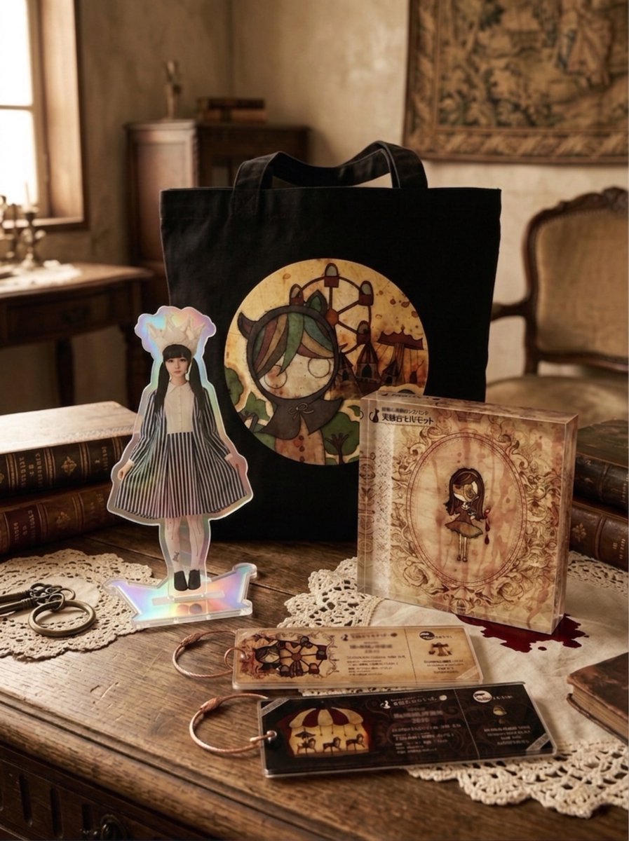 猫と廃墟と遊園地2026
新作アイテム

・入場券アクキー2種set
・谷琢磨アクスタ(きらきら仕様)
・仮面の少女アクリルブロック
・遊園地トートバッグ

各3,000円

会場にて物販をご購入された方に、全出演者のサイン入りイラスト色紙をプレゼントいたします。