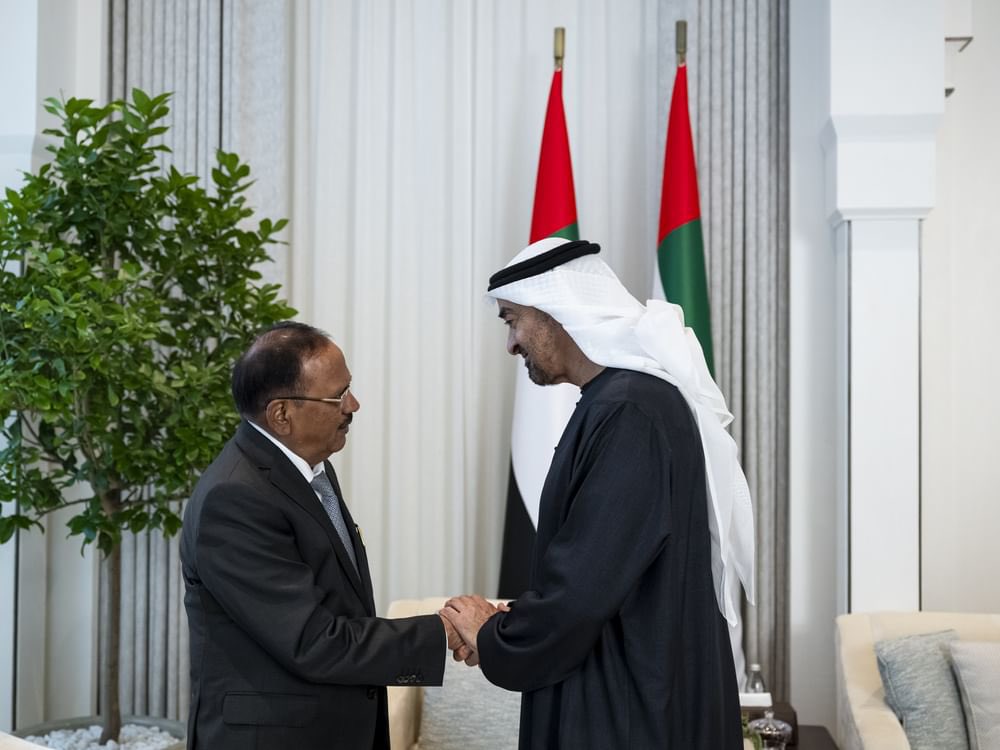 Dr_BuAbdullah's tweet image. India-UAE Strategic Ties Strengthen as NSA Ajit Doval Meets President of UAE, Sheikh Mohamed bin Zayed 🇮🇳🤝🇦🇪

India’s National Security Advisor Ajit Doval paid an official visit to the UAE this week, underscoring the depth and momentum of the India-UAE relationship.

During his