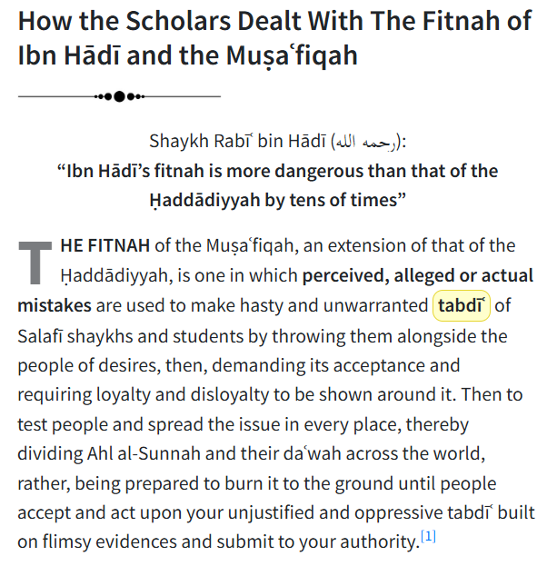 How the Scholars Dealt With The Fitnah of Ibn Hādī and the Muṣaʿfiqah

Shaykh Rabīʿ bin Hādī (رحمه الله): “Ibn Hādī’s fitnah is more dangerous than that of the Ḥaddādiyyah by tens of times”

Read the article:
abuiyaad.com/w/musafiqah-fi…