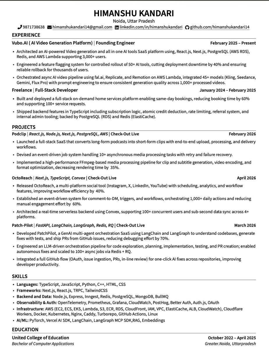 100xhimanshu's tweet image. Open to new opportunities (remote / freelance)
#OpenToWork #FullStackDeveloper #WebDeveloper #SoftwareEngineer #Hiring #TechJobs #RemoteJobs #StartupJobs #Nextjs #Reactjs #Nodejs #PostgreSQL