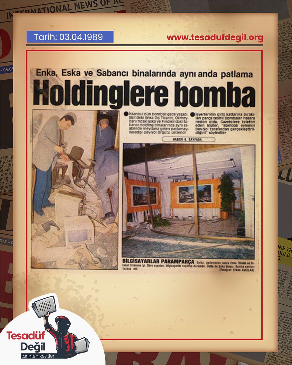 gezgintrk's tweet image. Yıl 1988 Enka, Eska ve Sabancı Holding Binalarına Bomba Atıldı. #1988 #Devsol #Anarşi #Terör