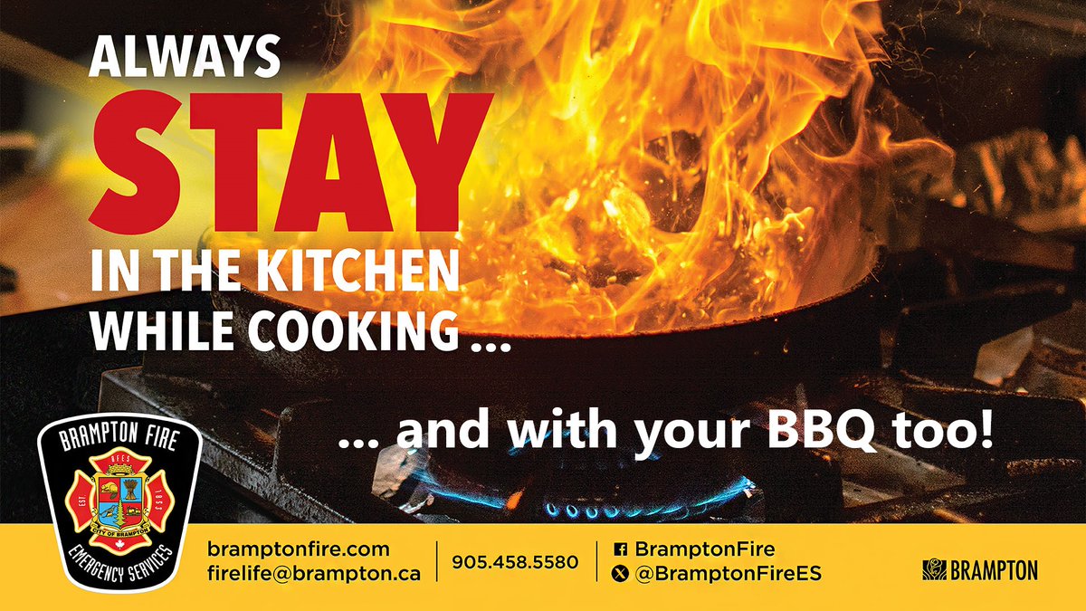 BramptonFireES's tweet image. Attention #Brampton, your safety matters! 🚒 Let's keep our homes safe with these kitchen safety reminders:

➡️ Stay in the kitchen while cooking. Check it regularly and use a timer as a reminder.
➡️ Be alert. Never cook if you are drowsy, under the influence of alcohol, drugs or