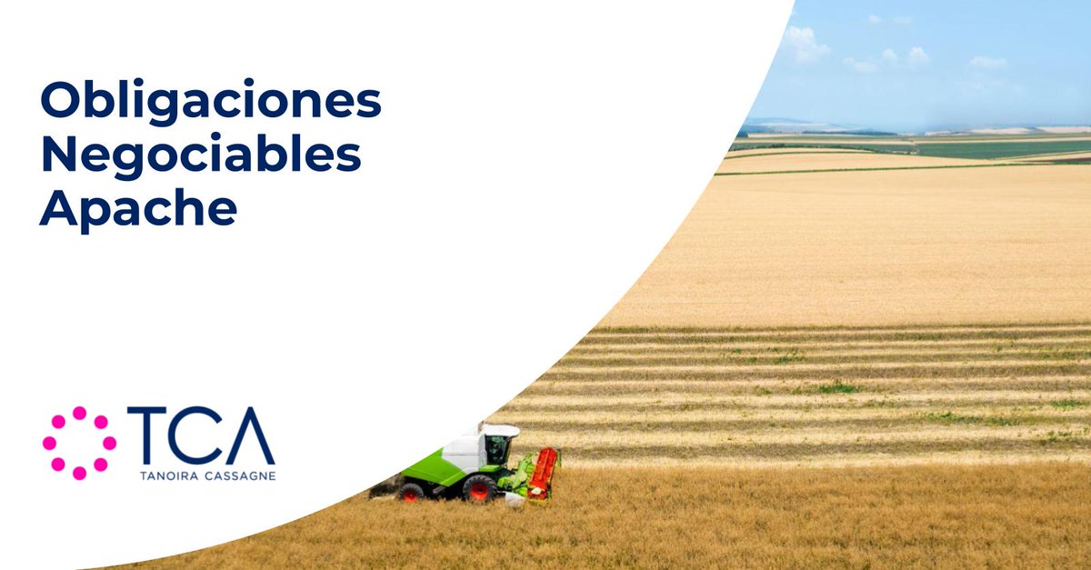 TanoiraCassagne's tweet image. TCA Tanoira Cassagne asesoró a Apache en la emisión de las #ObligacionesNegociables Serie I Clase 1 bajo el Régimen de Oferta Pública con Autorización Automática por su Bajo Impacto: abogados.com.ar/tca-asesoro-en…

#TCA #SomosEquipo #PotenciamosNegocios