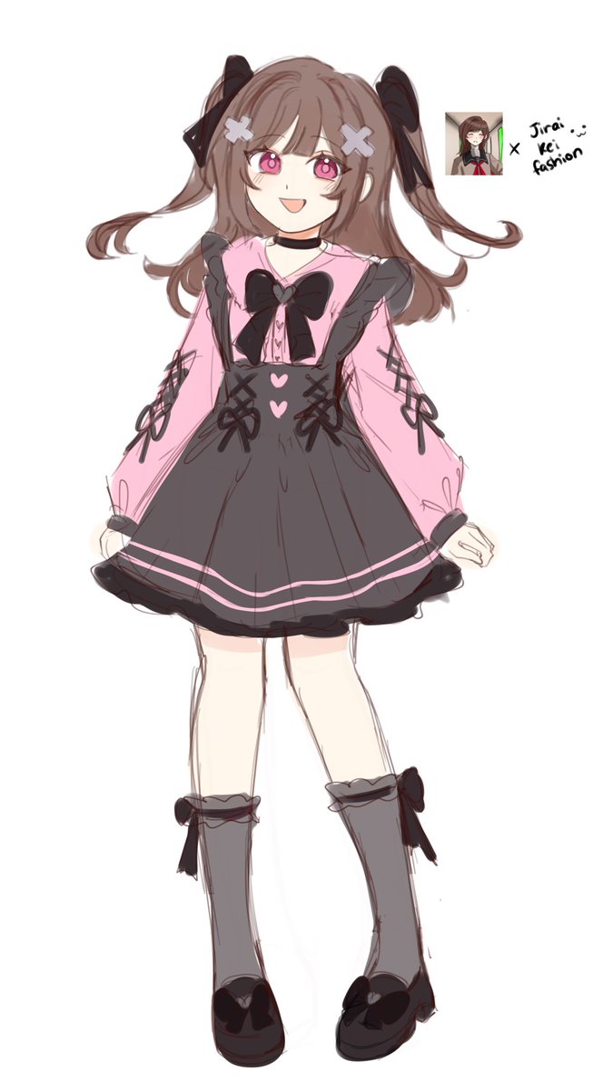 Idk why I was gatekeeping this 

I sketched Nina Mina in a jirai kei outfit! I honestly feel like she would wear this somewhere?? 

#isekaironpa