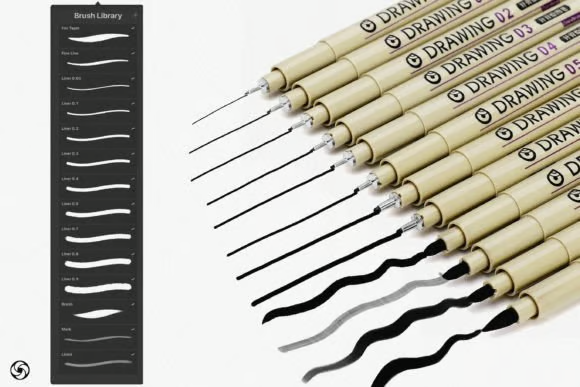 DigikityStudio's tweet photo. Digital sketching shouldn't feel 'digital.' ✍️
We've bridged the gap between the traditional sketchbook and the iPad. From the organic, grainy feel of a graphite pencil to the razor-sharp precision of a technical pen, our kit brings the soul of traditional media to your canvas. https://t.co/BZUW0q4zUQ