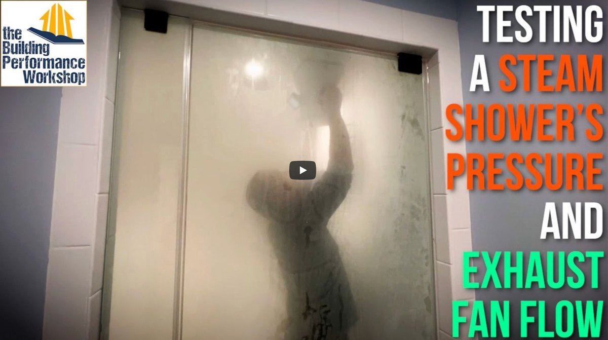 MIGreenBuilding's tweet image. Will Bath Fans or ERVs Cause Air Leakage in Steam Showers? buff.ly/D7dVRF0 Matt Hoots and Corbett Lunsford test it out; the answers might surprise you! #bathrooms #bathfans #exhaustfans #ventilation #ERVs #steamshowers #moisture #construction #renovations #greenbuilding