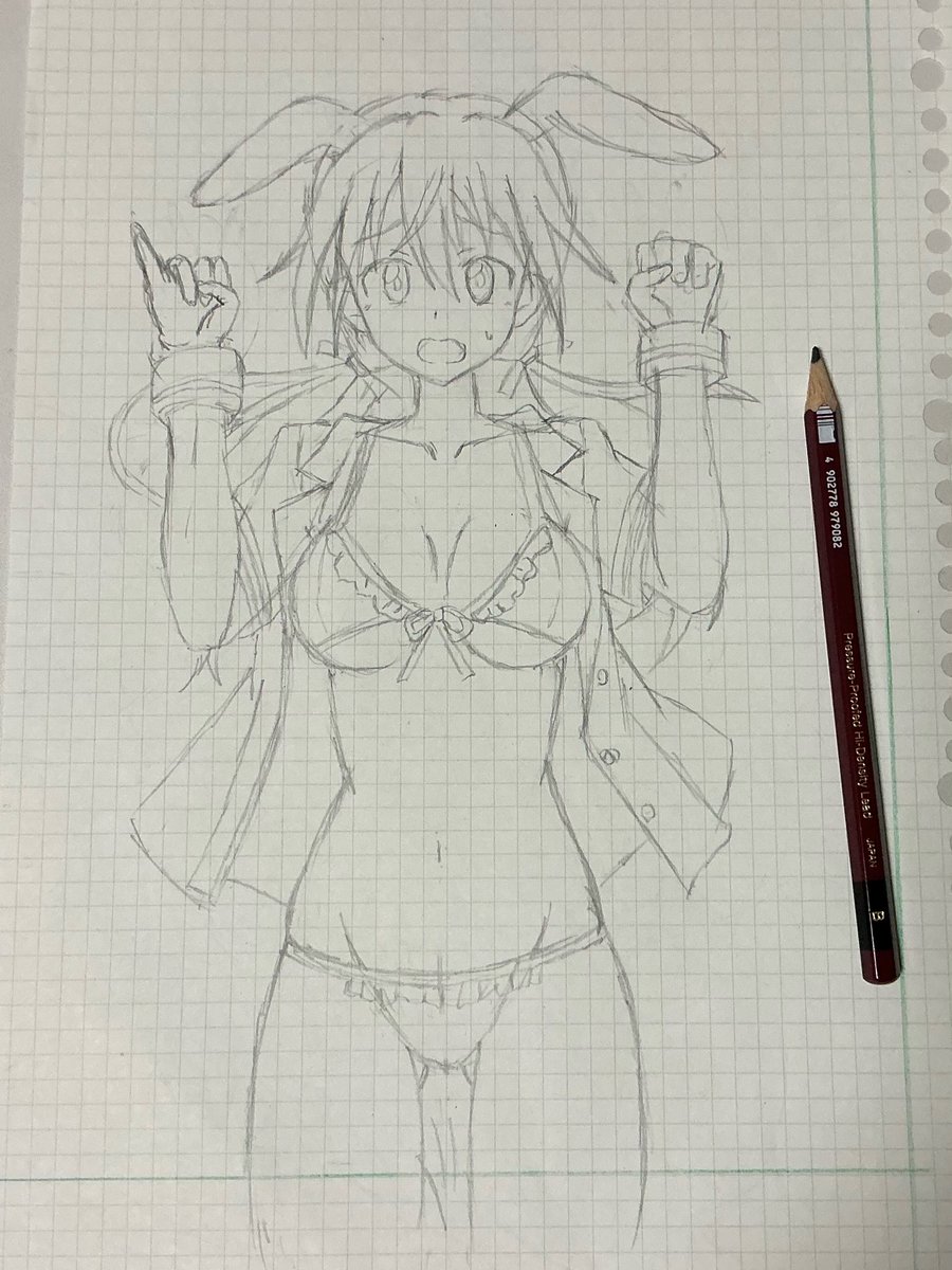 トゥルーデ描いてます。。もう寝ます。おやすみなさい😴