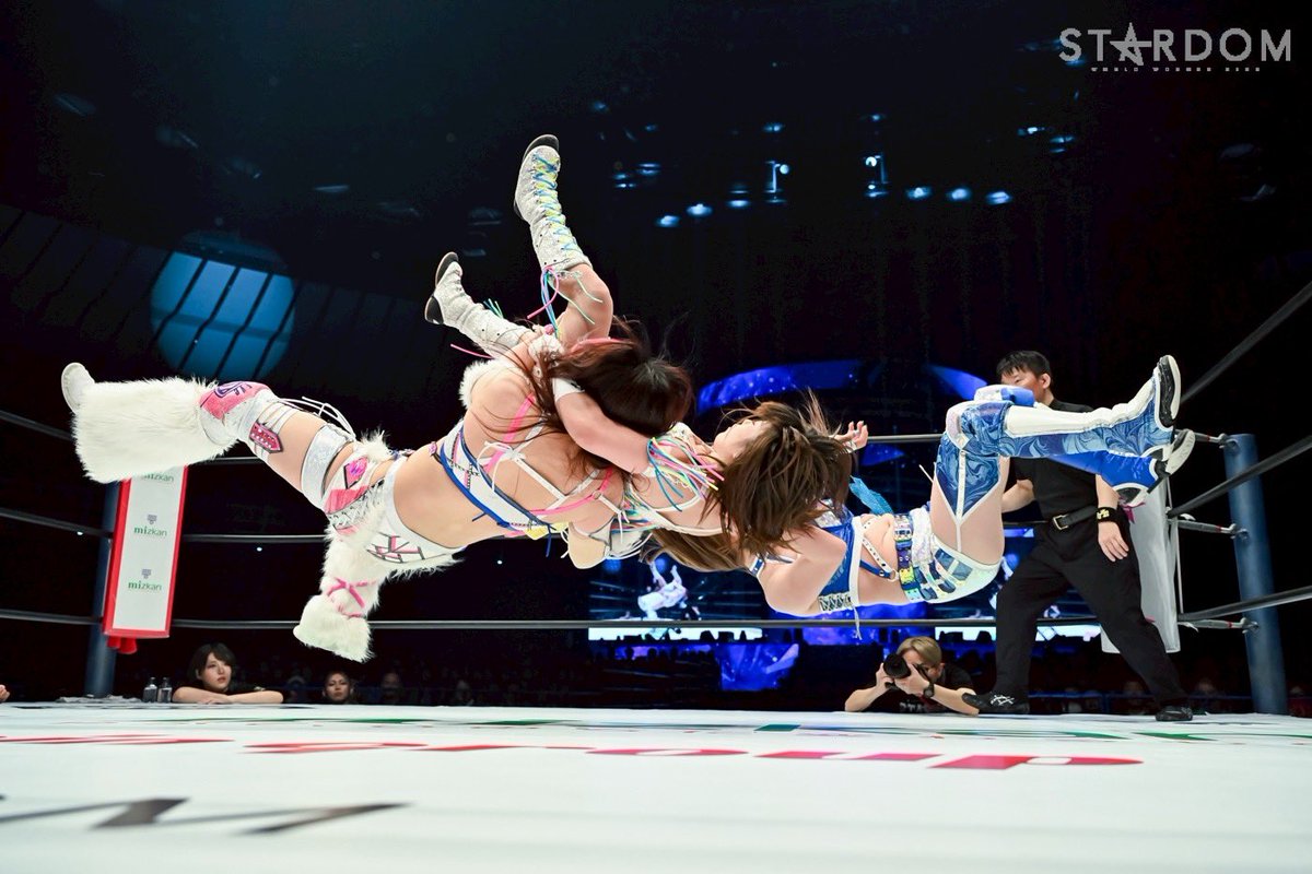 aaamintan's tweet image. 壮麗亜美、横浜アリーナで無事復帰しましたー！！！✨

妃南とのタッグ、なかなか良かったんじゃない！？🤩
今日は勝ち残れなかったけど、まだまだイケるって私は手応え感じたよ🔥

同じユニットでやっててもまだまだ新しい発見があるね！！
また組みたい！🐉

#STARDOM #GE