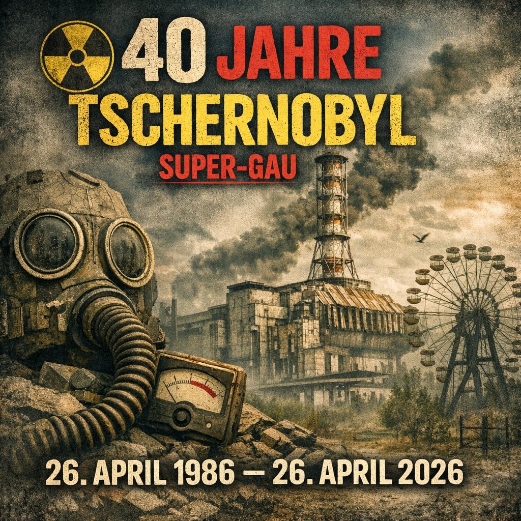 AmelPalos's tweet photo. 40 Jahre später und die Folgen sind noch immer spürbar.
Am 26. April 1986 ereignete sich in Tschernobyl der bislang größte nukleare Unfall der Geschichte. Der Super‑GAU veränderte das Leben von Millionen Menschen, zerstörte ganze Regionen und prägt bis heute den Umgang mit Atomenergie.
Erinnern heißt auch, Verantwortung zu übernehmen für Sicherheit, Aufklärung und die Zukunft kommender Generationen.
#Tschernobyl #40JahreTschernobyl #SuperGAU  #Geschichte #Atomkatastrophe
