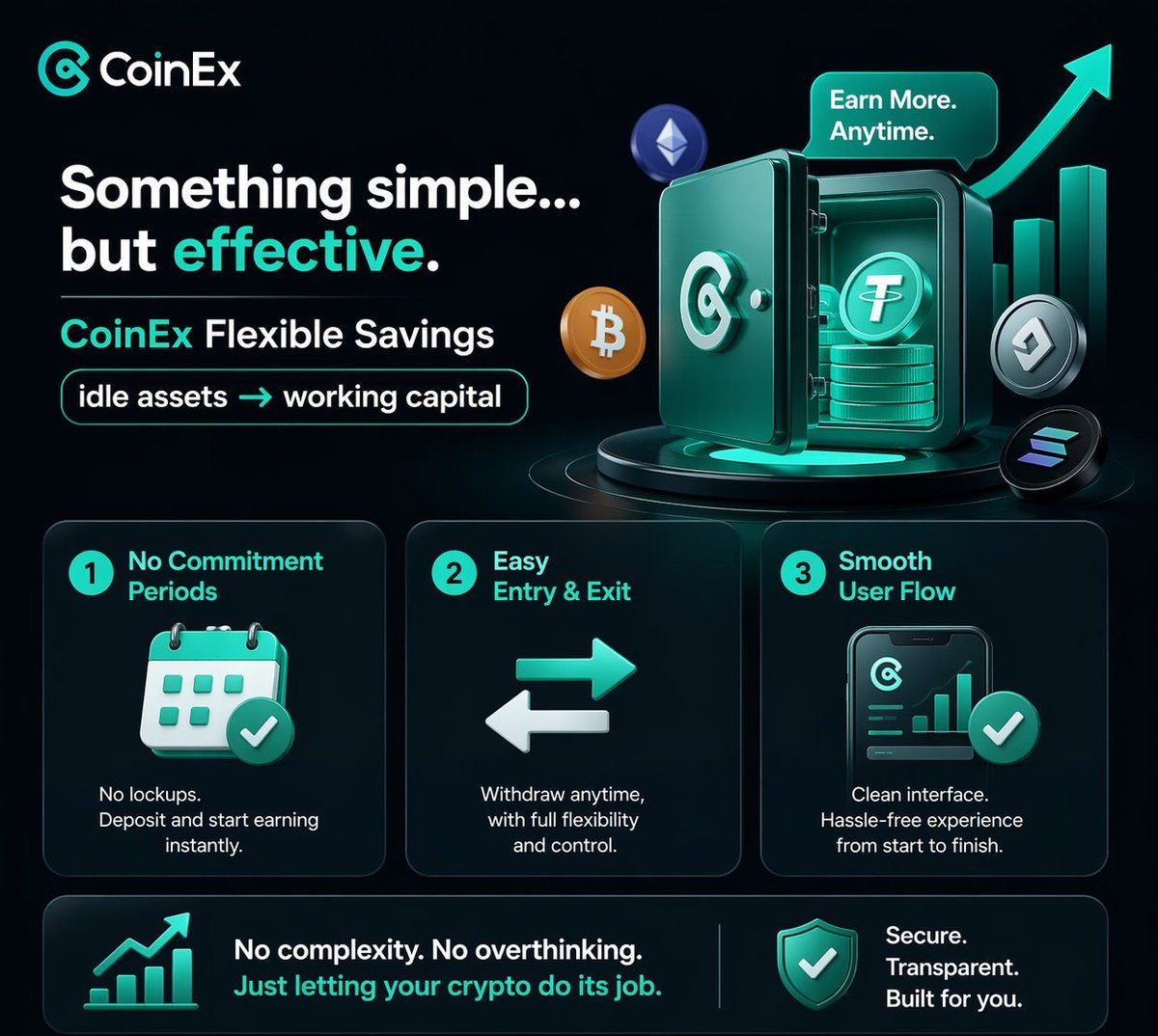 formanite602's tweet image. @coinexcom Flexible Savings is what passive income should look like in crypto.

Deposit → earn daily → withdraw anytime.

No friction, no commitments, just steady yield while your capital stays liquid.

Shared in collab with the CoinEx Creator Program @CoinExCreators

#CoinEx