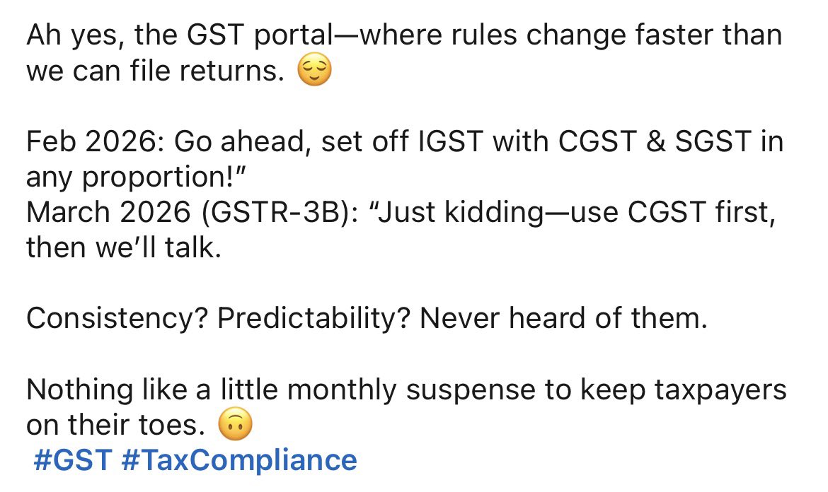 iamrealprvz's tweet image. @GST_Council @FinMinIndia maybe stability could be the next update? #GST #TaxCompliance