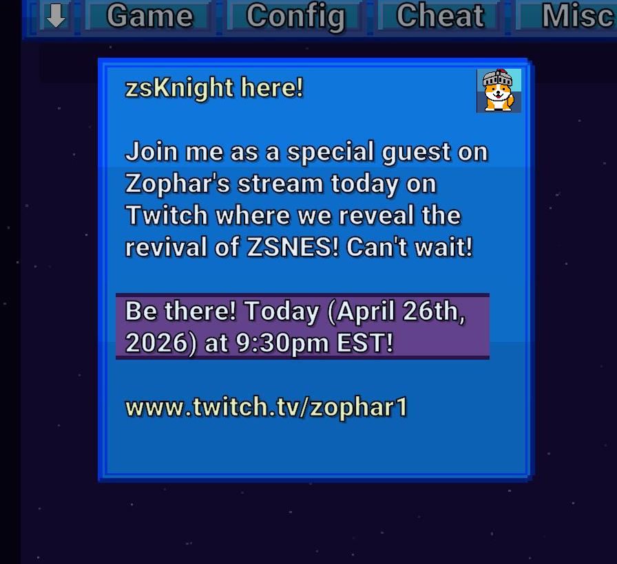 zsKnight (ZSNES) tweet media