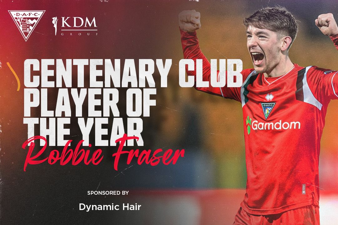 officialdafc's tweet photo. And finally, your Centenary Club Player of the Year, voted for by the #DAFC supporters, is Robbie Fraser🏆

A great season from our number 47👏🏻 https://t.co/mzMPPtC2eY