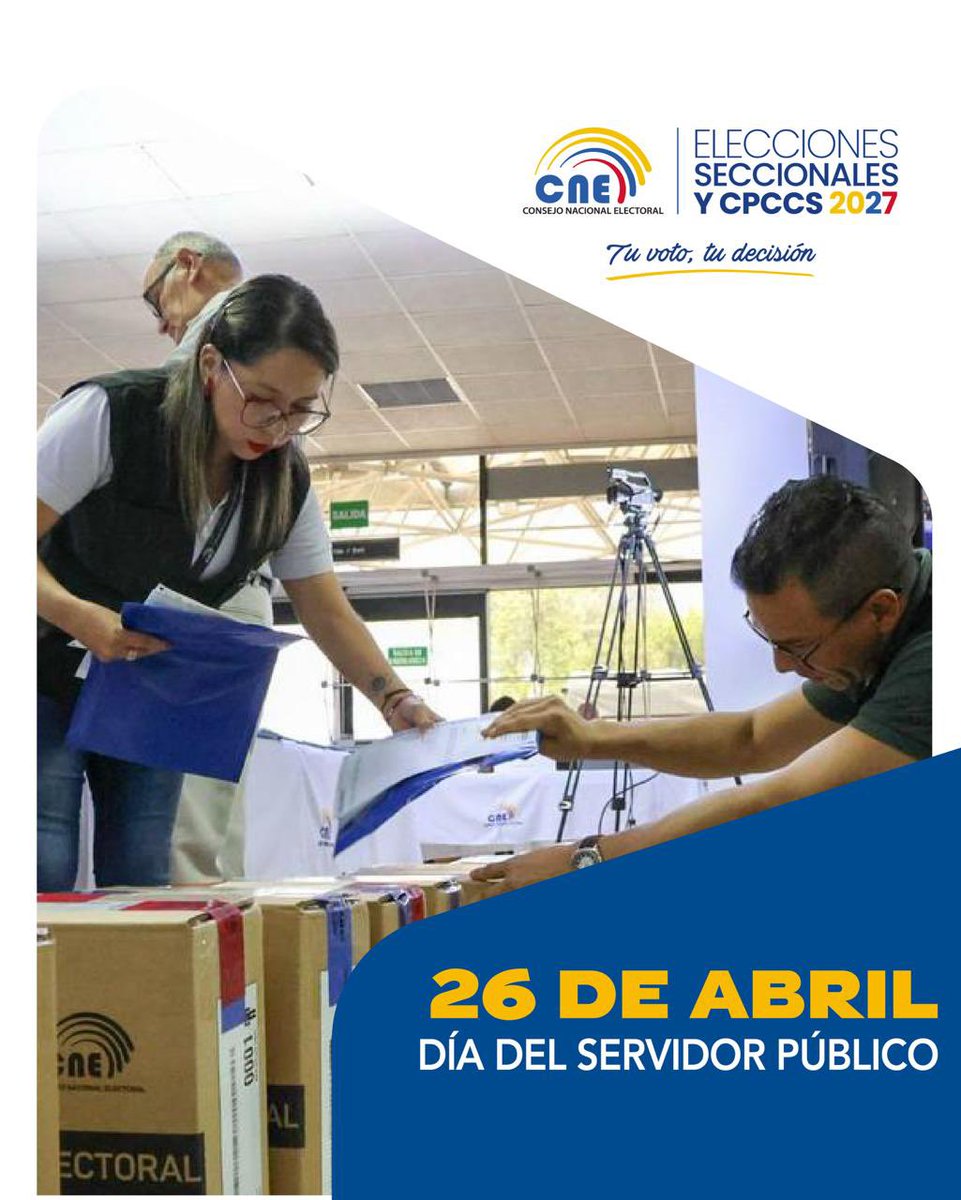 🗓️ | Reconocemos el esfuerzo y la dedicación de quienes hacen del servicio público una herramienta para fortalecer nuestras instituciones. 💼 

Hoy destacamos su compromiso con el país y la ciudadanía. 🇪🇨

¡Feliz #DíaDelServidorPúblico!