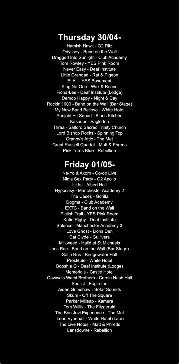 Manchester Gigs tweet media