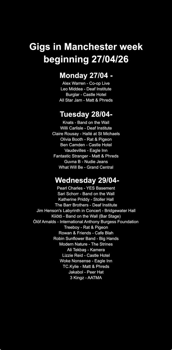 Manchester Gigs tweet media