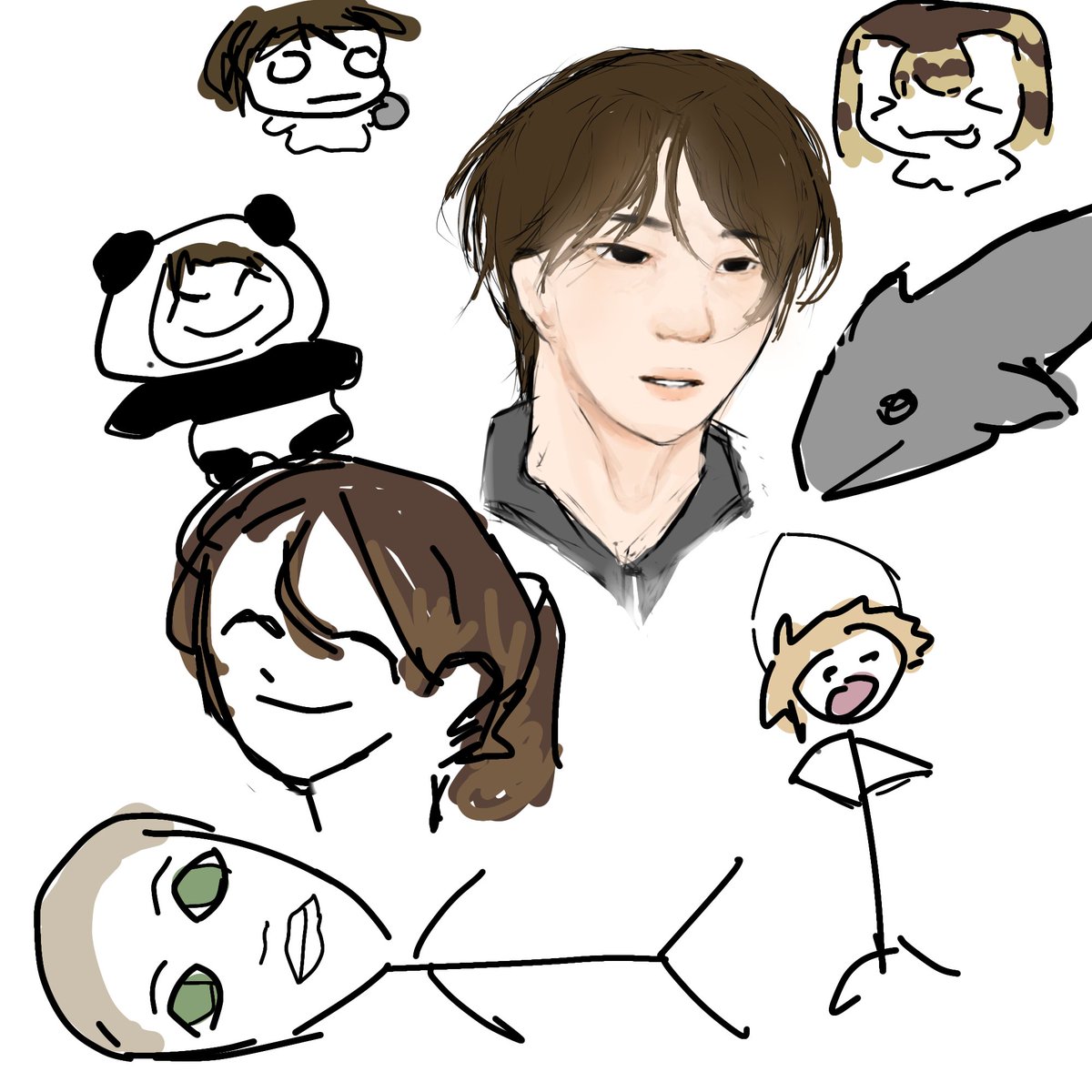 junkolawonko's tweet image. drawing figure skaters from memory 🥰😘😘😘😘 i drew everyone SOO great i put so much effort into everyone except for #HIM