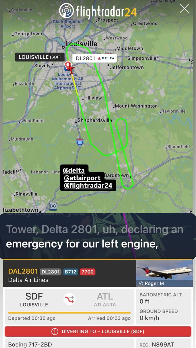 Ws_Australia1's tweet image. @Delta @flightradar24 @ATLairport #deltaair #flightradar24 #emergency #7700