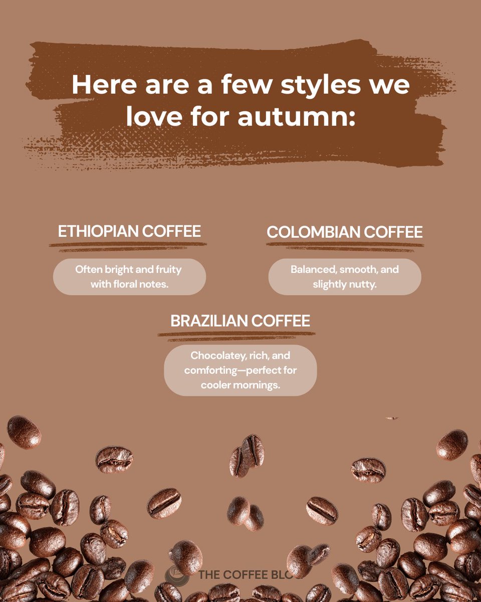 TheCoffeeBlog_'s tweet image. While coffee isn’t exactly seasonal like fruits or vegetables, different origins can feel more suited to certain times of year. 🍁☕  What are your favourite autumn coffee flavours?

For more coffee tips and tricks , check out our blog.

#coffee #autumn #seasonalflavours