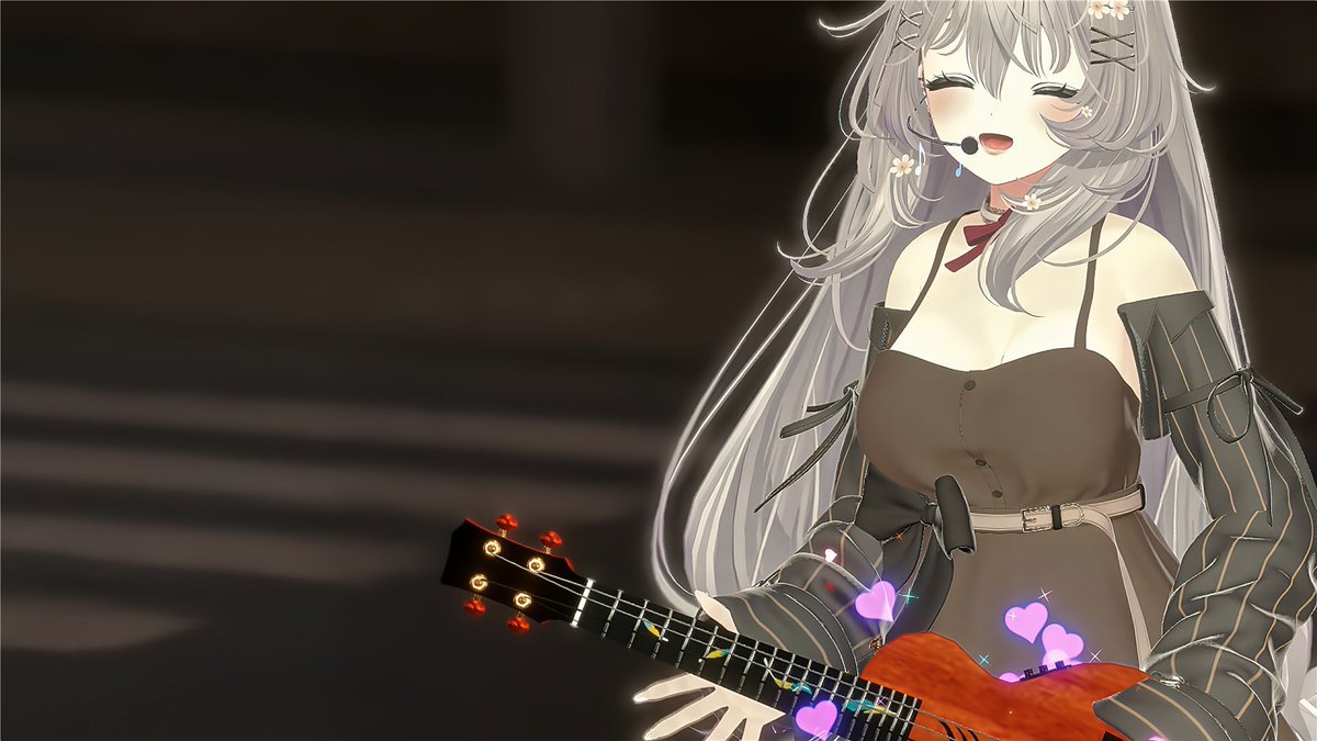 Llama_vrc's tweet image. まみちかさんのウクレレをまったりと。歌う曲は同じでも同じ演奏はないのがライブの良さ。まだまだ同じ曲を聴かせてほしい。 #VRChat #VRFNS #まみちかのお庭